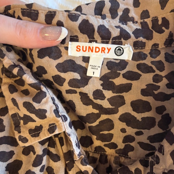 Anthropologie Sundry Leopard Henley Top - Picture 4 of 4